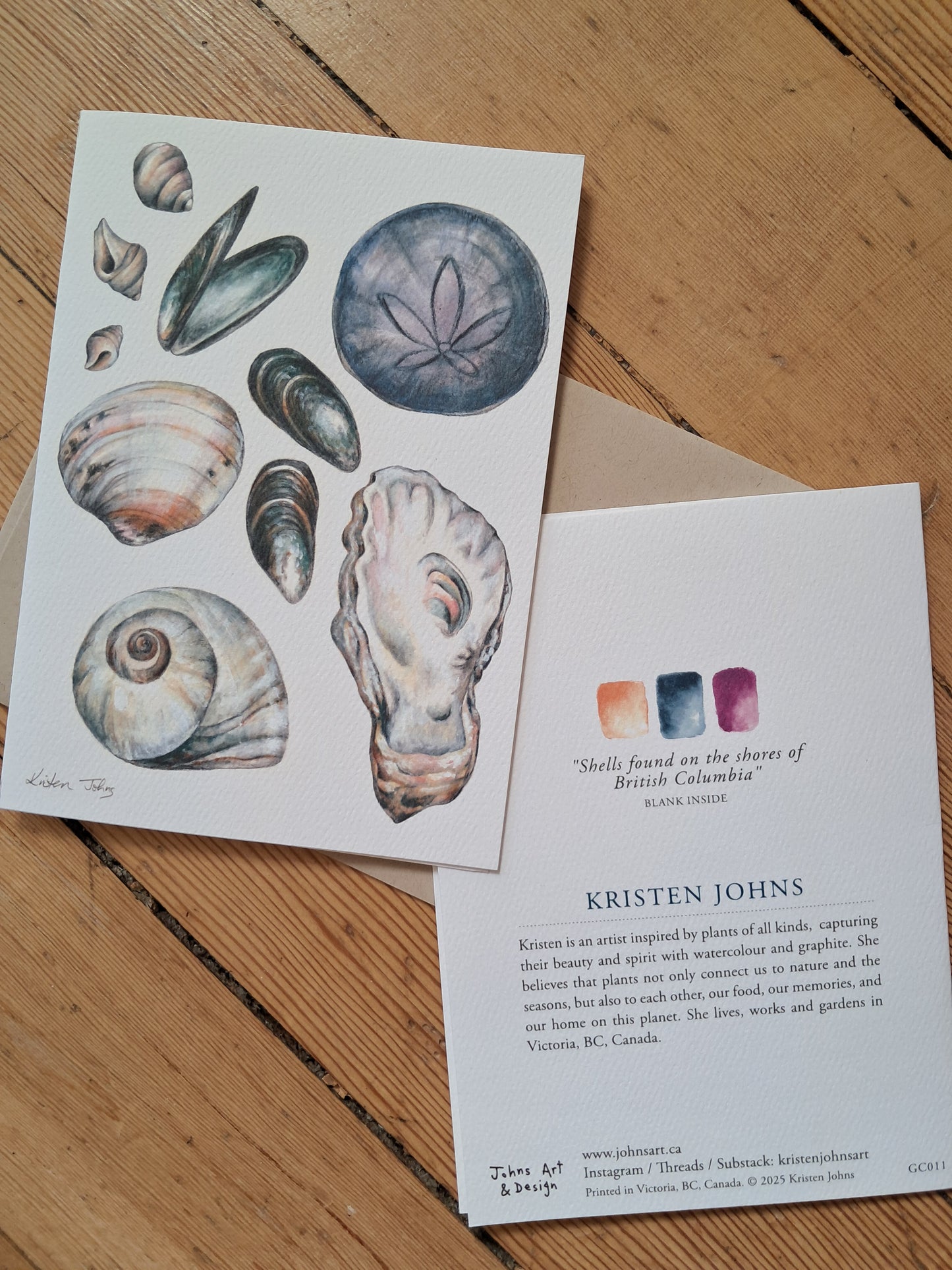 Shells found on the shores of BC - Greeting Card