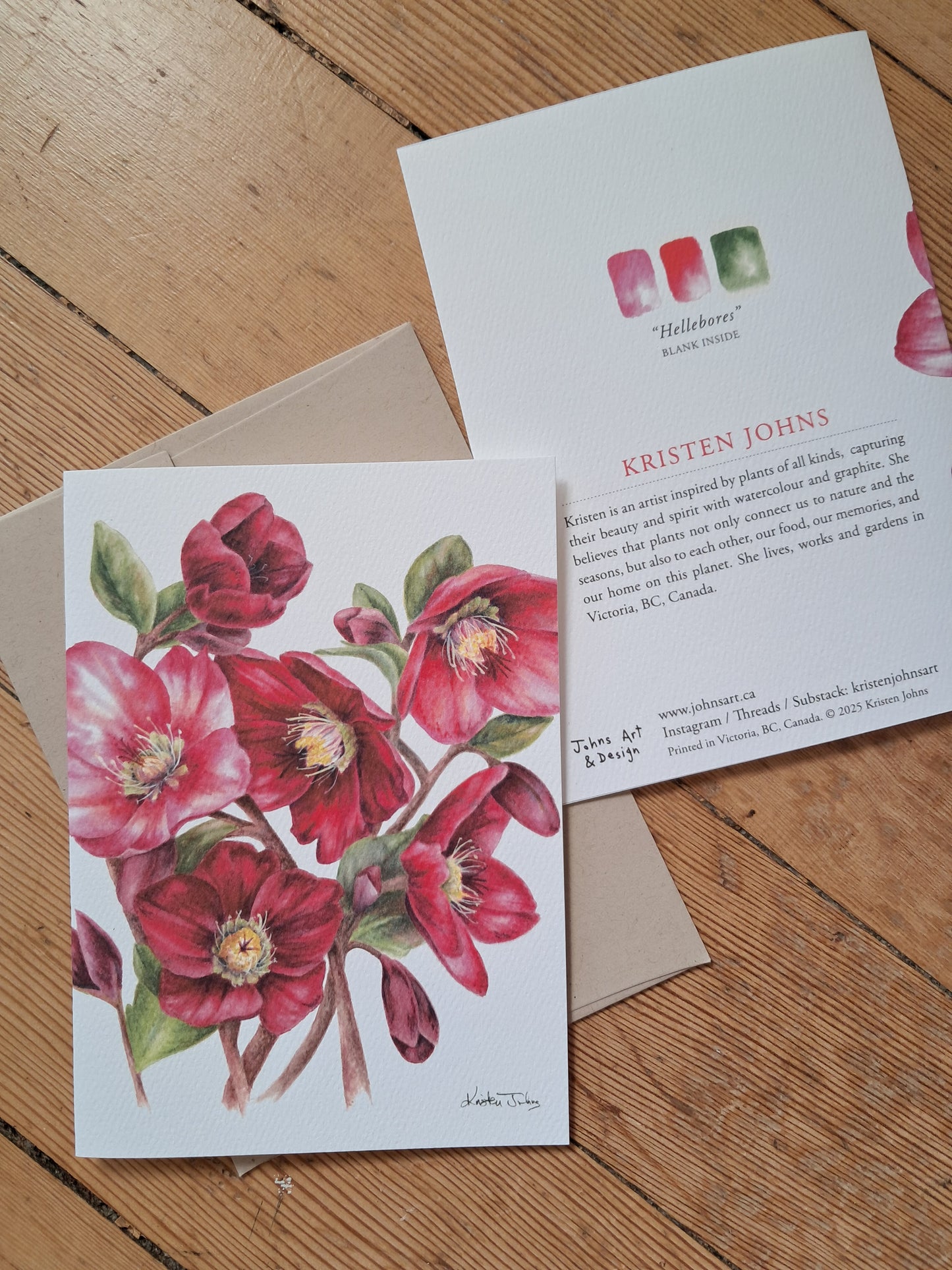 Hellebore Flowers - Greeting Card