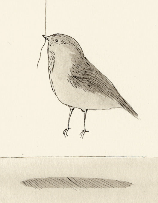 bird with balloon - Art Print