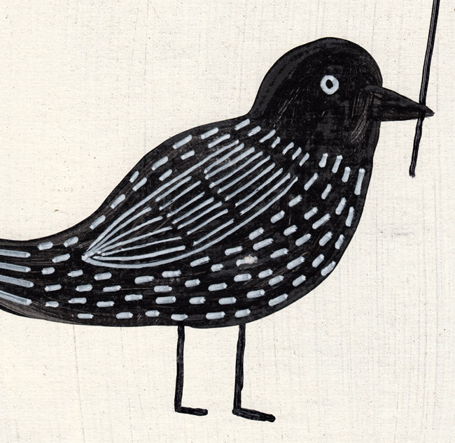 hooray for today (bird with flag) - Art Print