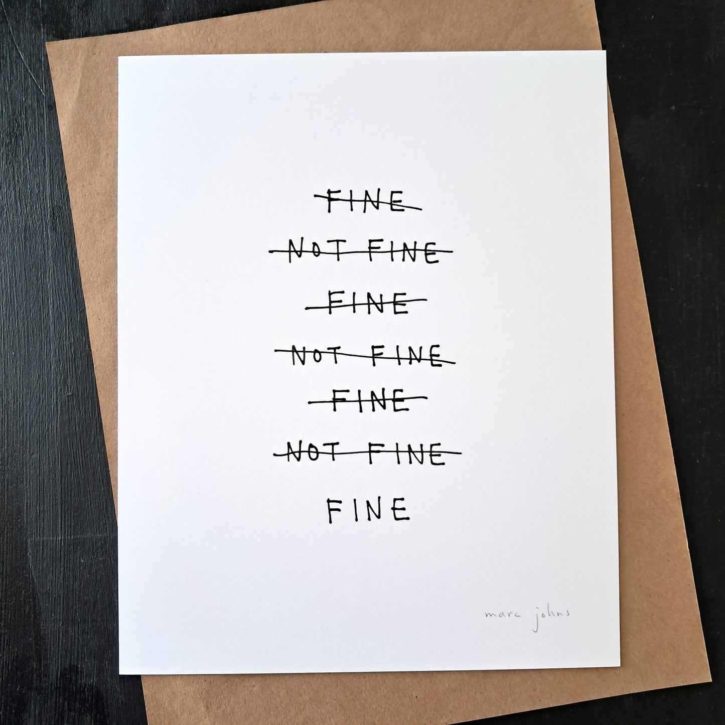 fine / not fine - Art Print