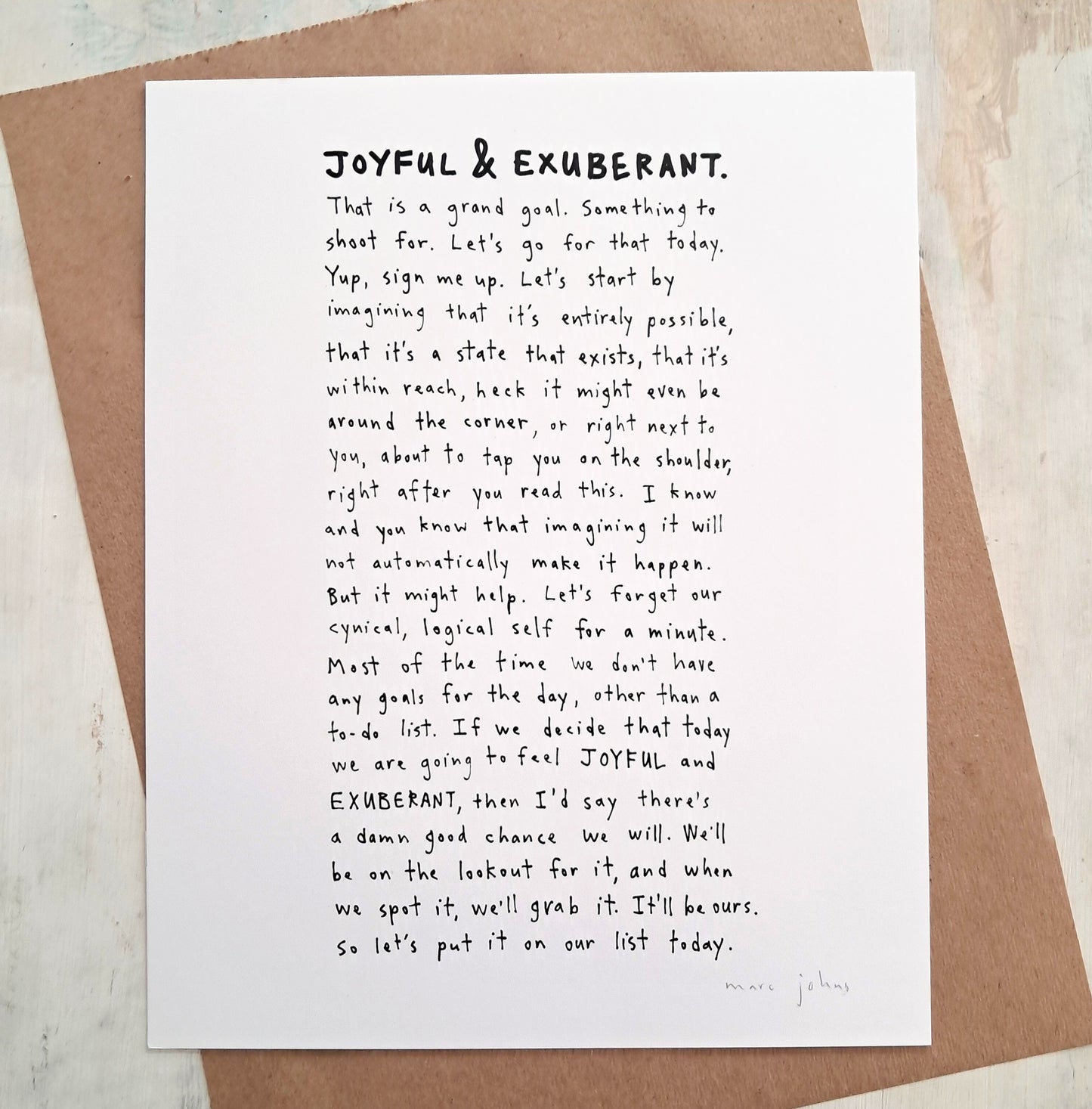 Joyful & Exuberant - Art Print