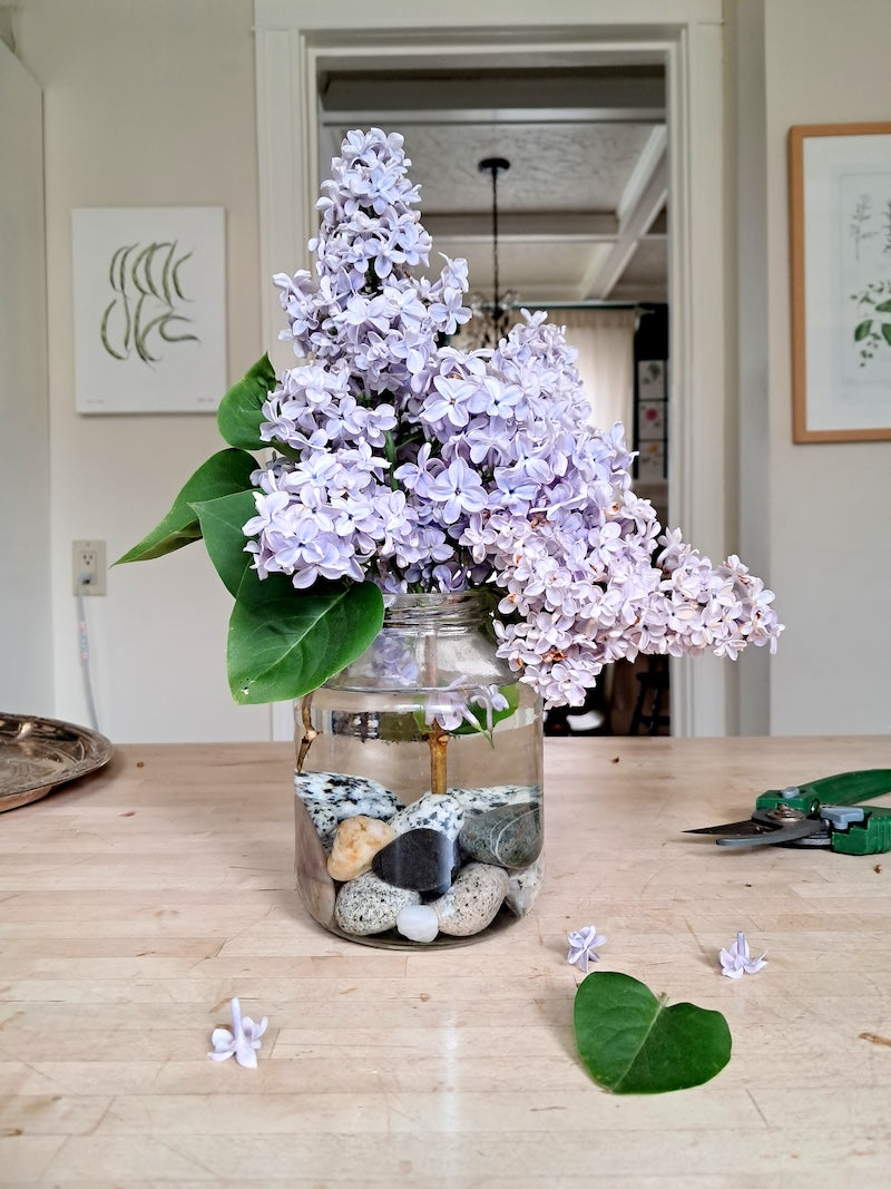 Lilacs in jar, a still life - original painting, 12x16 inches