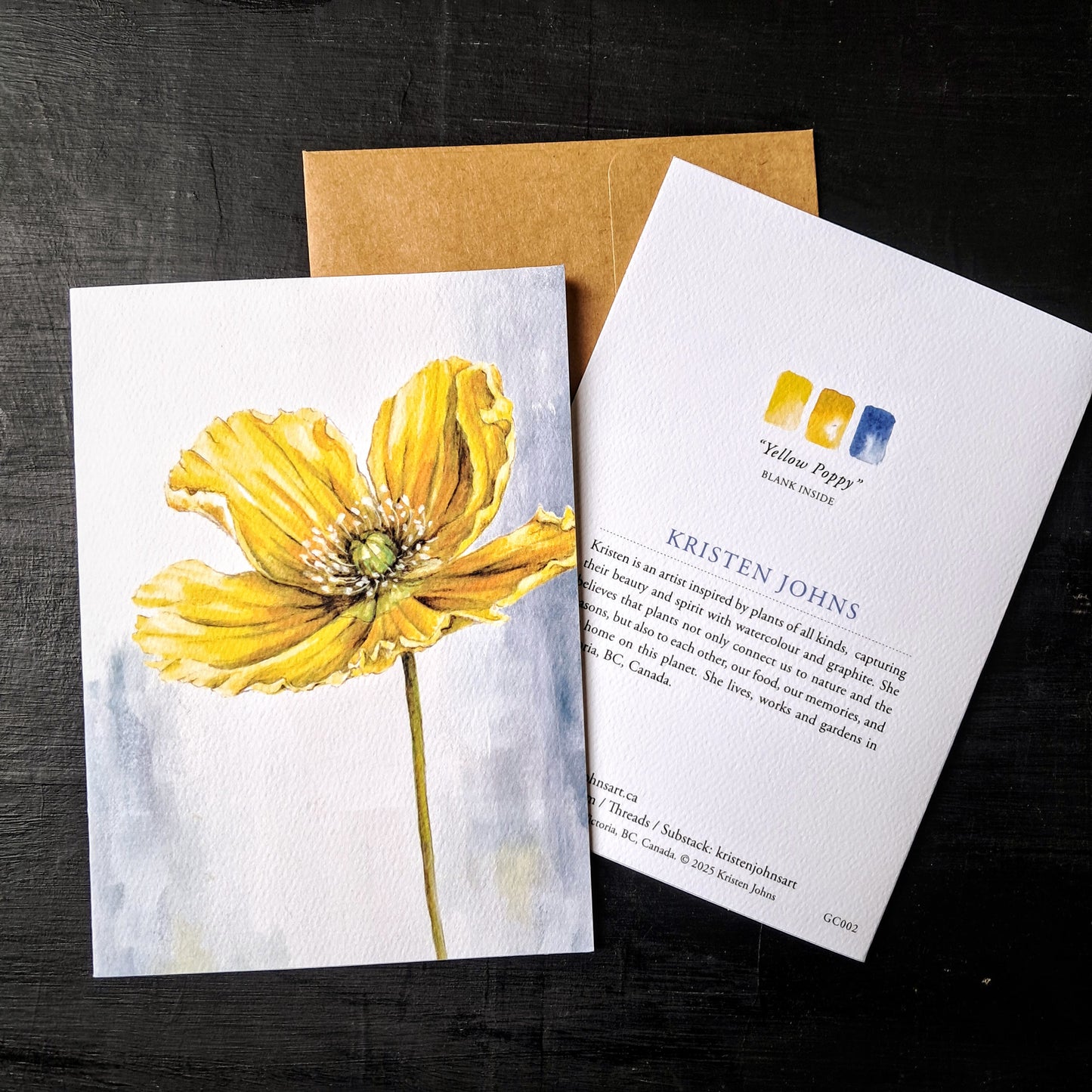Yellow Poppy - Greeting Card