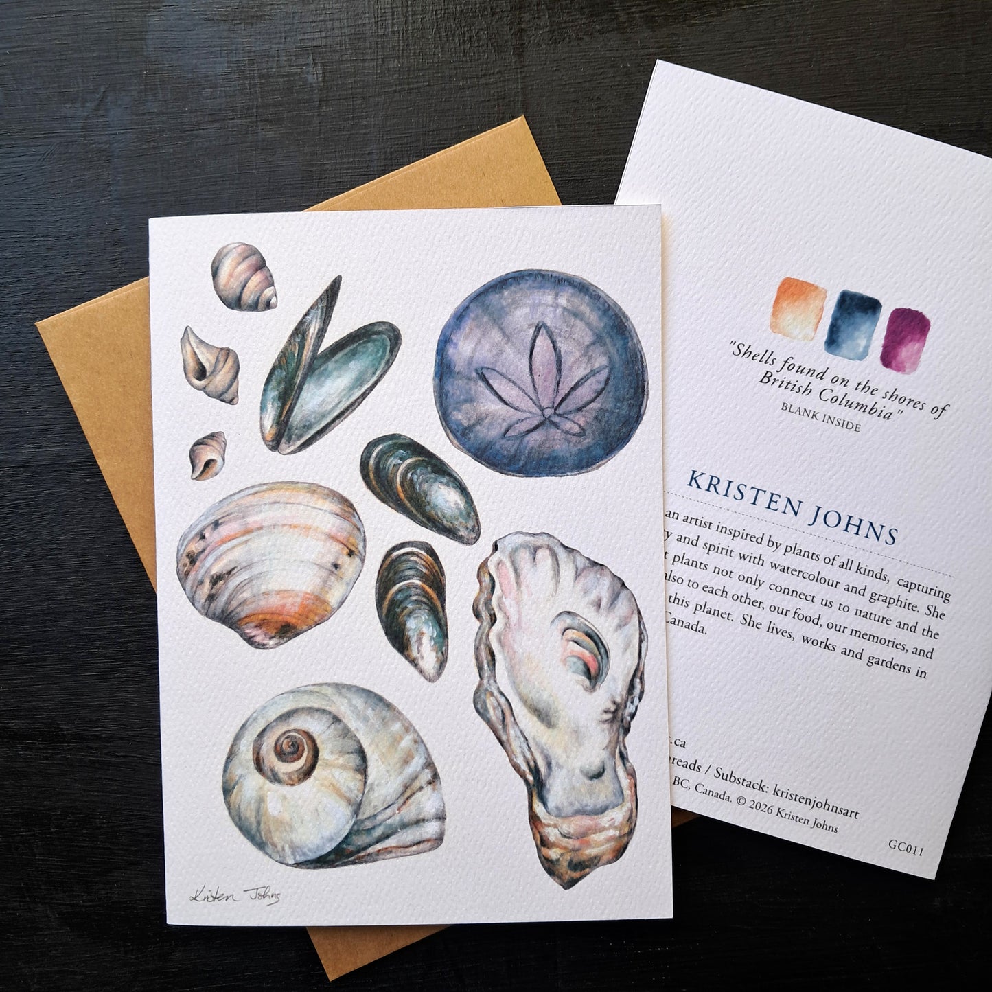 Shells found on the shores of BC - Greeting Card