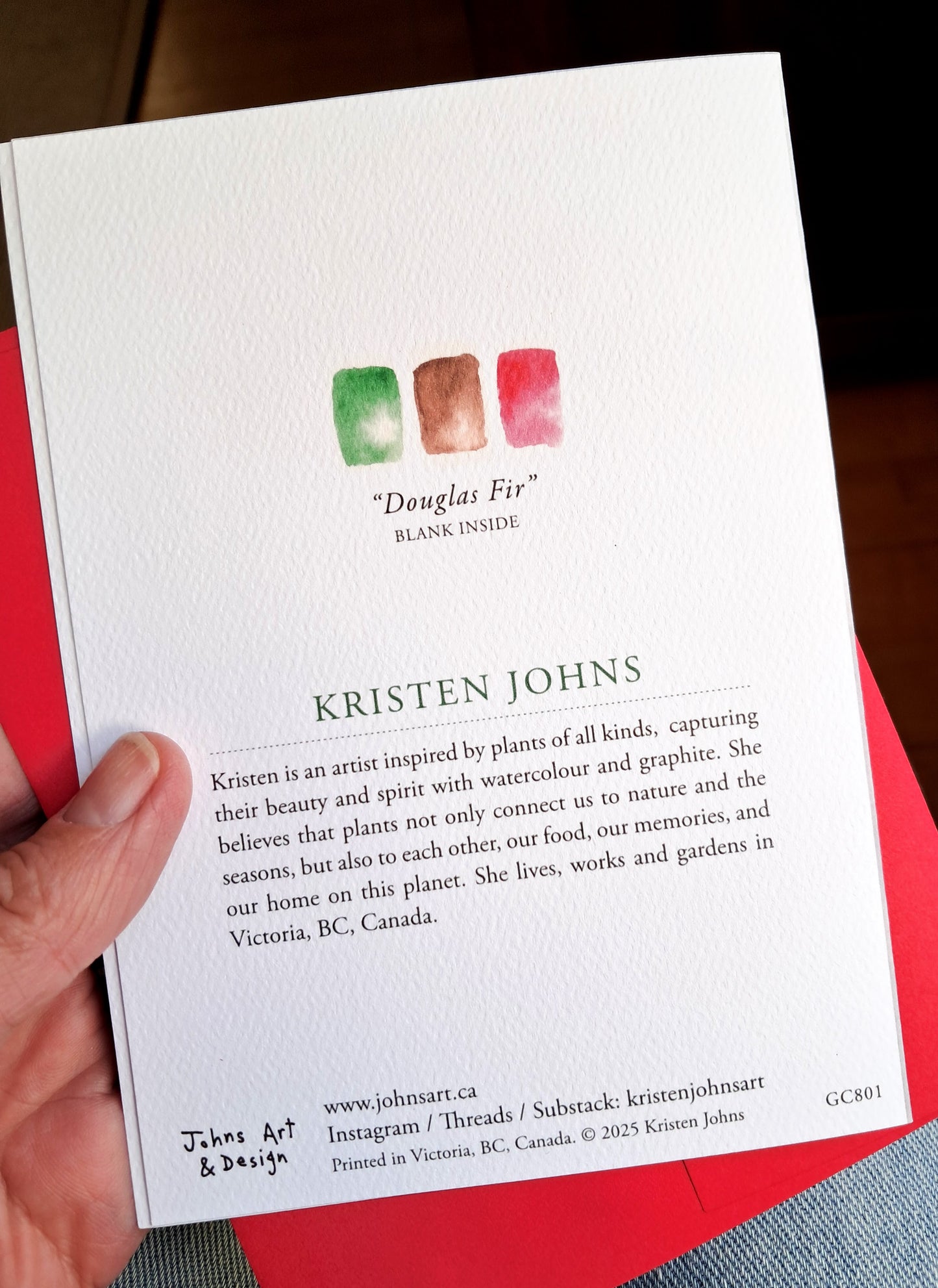 A sprig of Douglas Fir - Holiday Greeting Card