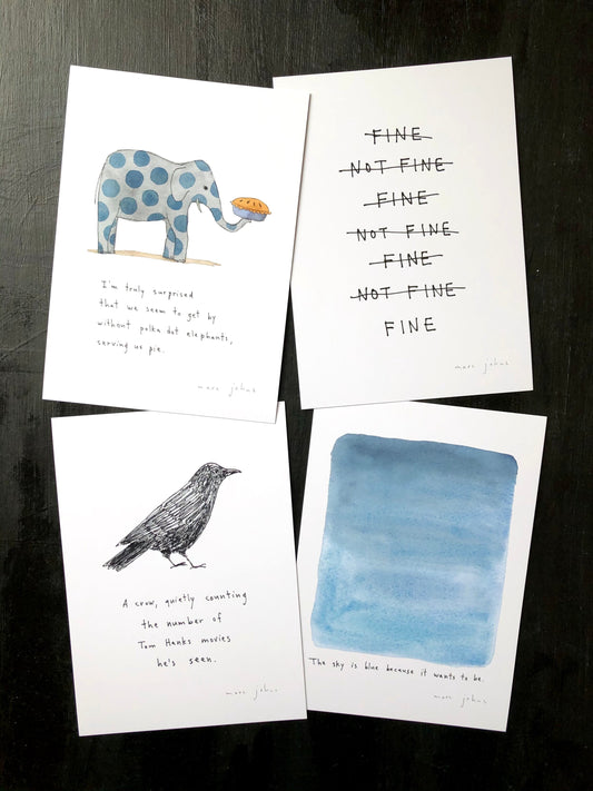 5x7 mini prints set - blue