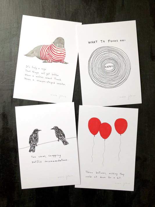 5x7 mini prints set - red