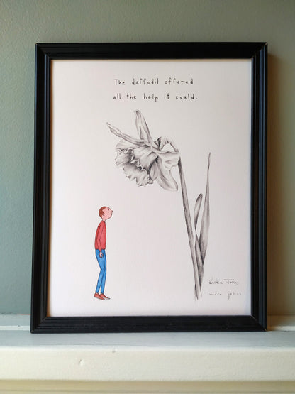 The daffodil offered all the help it could - Art Print