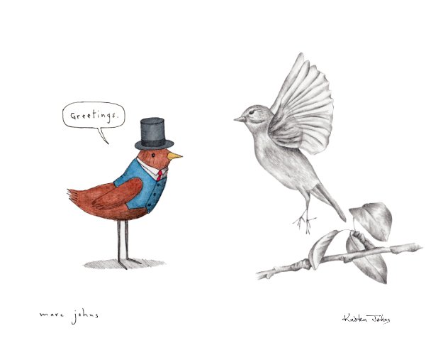 two birds - Art Print