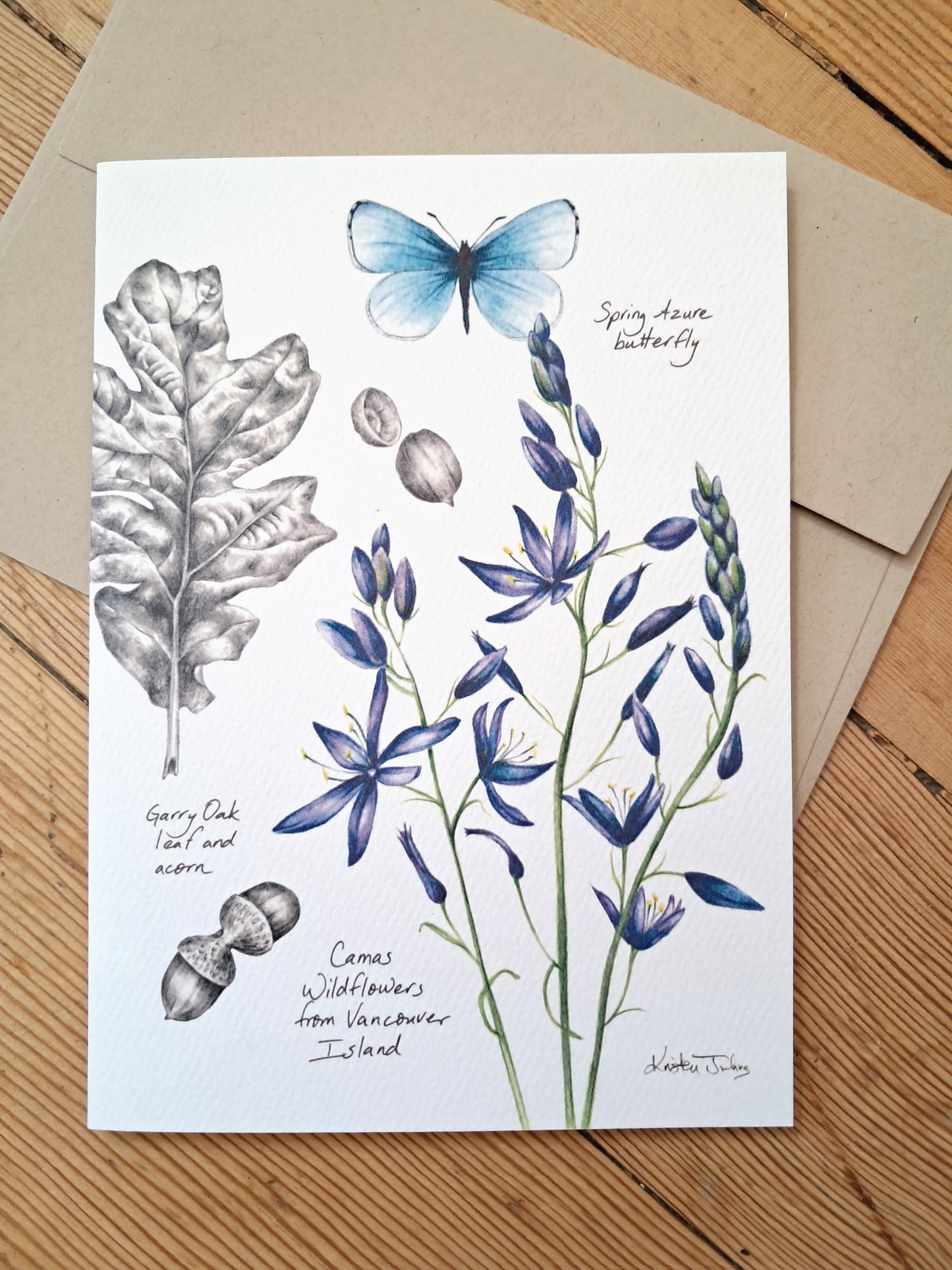Native species of Vancouver Island with camas - Greeting Card