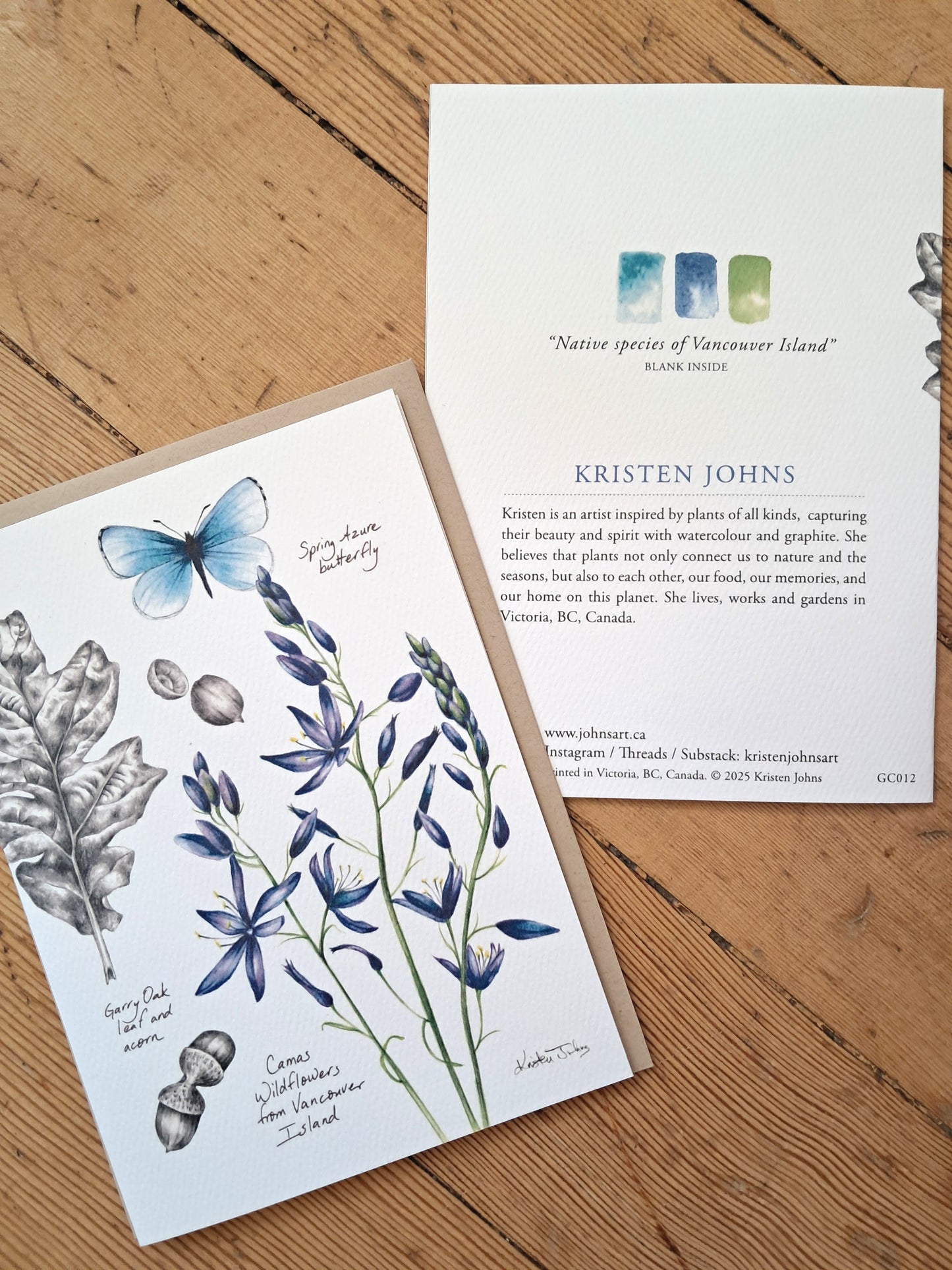 Native species of Vancouver Island with camas - Greeting Card