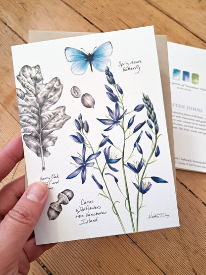 Native species of Vancouver Island with camas - Greeting Card