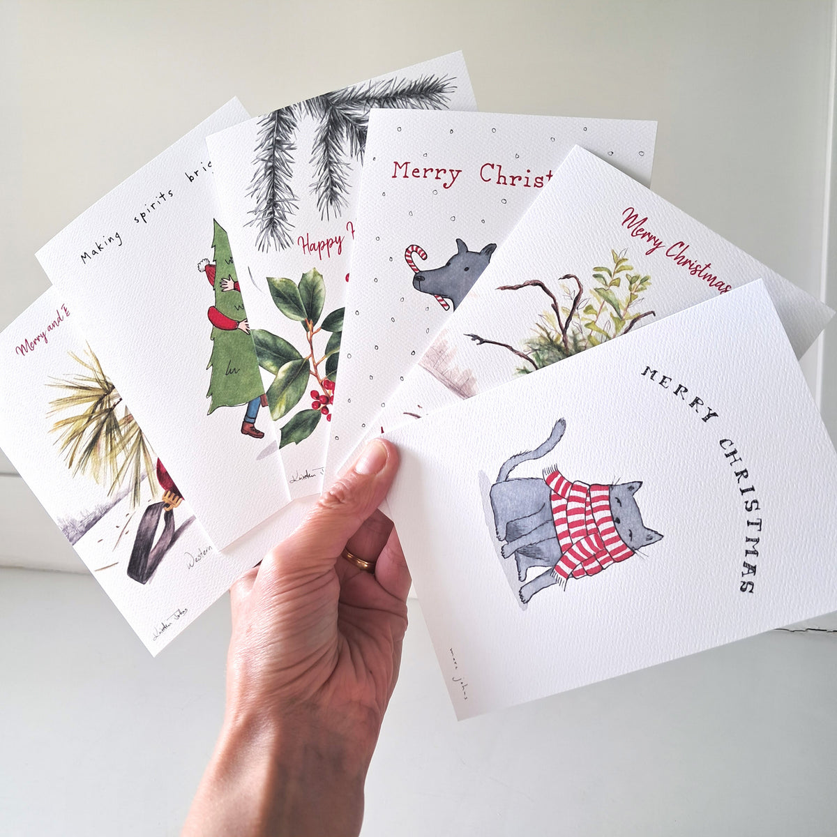 Christmas cards, a set of 6 new designs