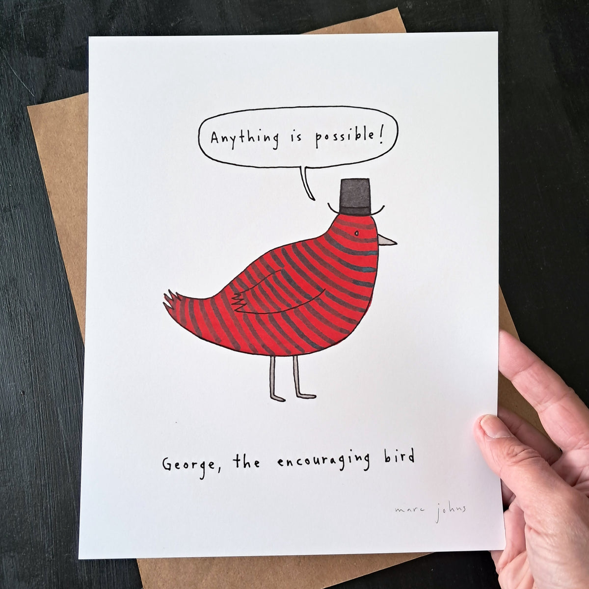 George, the encouraging bird - Art Print