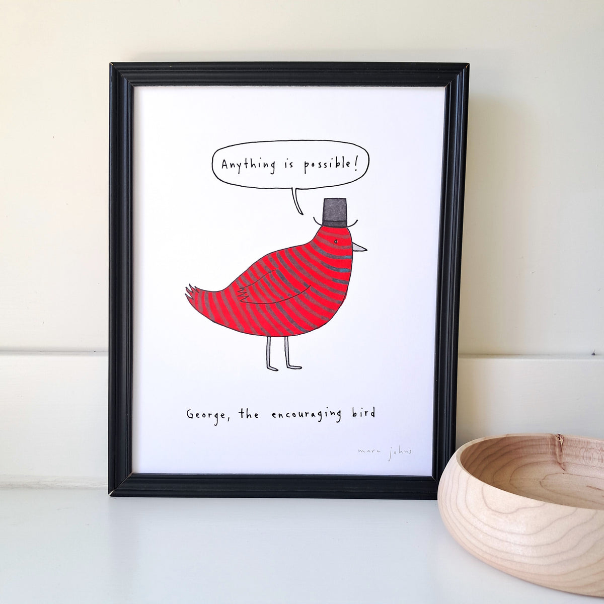 George, the encouraging bird - Art Print