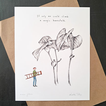 if only we could climb a magic beanstalk - Art Print