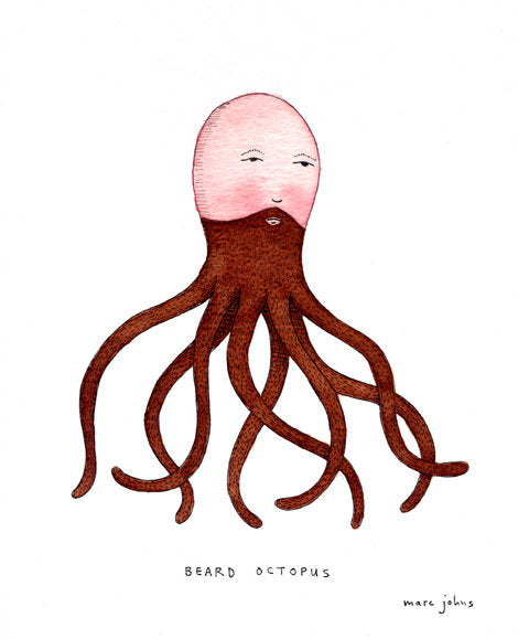 beard octopus - Art Print