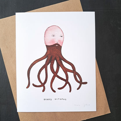 beard octopus - Art Print