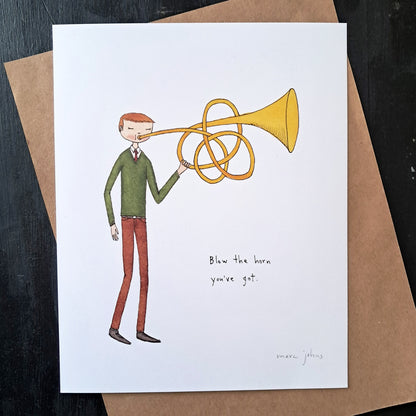 blow the horn you've got - Art Print