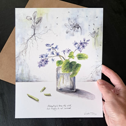 Bluebells and mint still life - Art Print