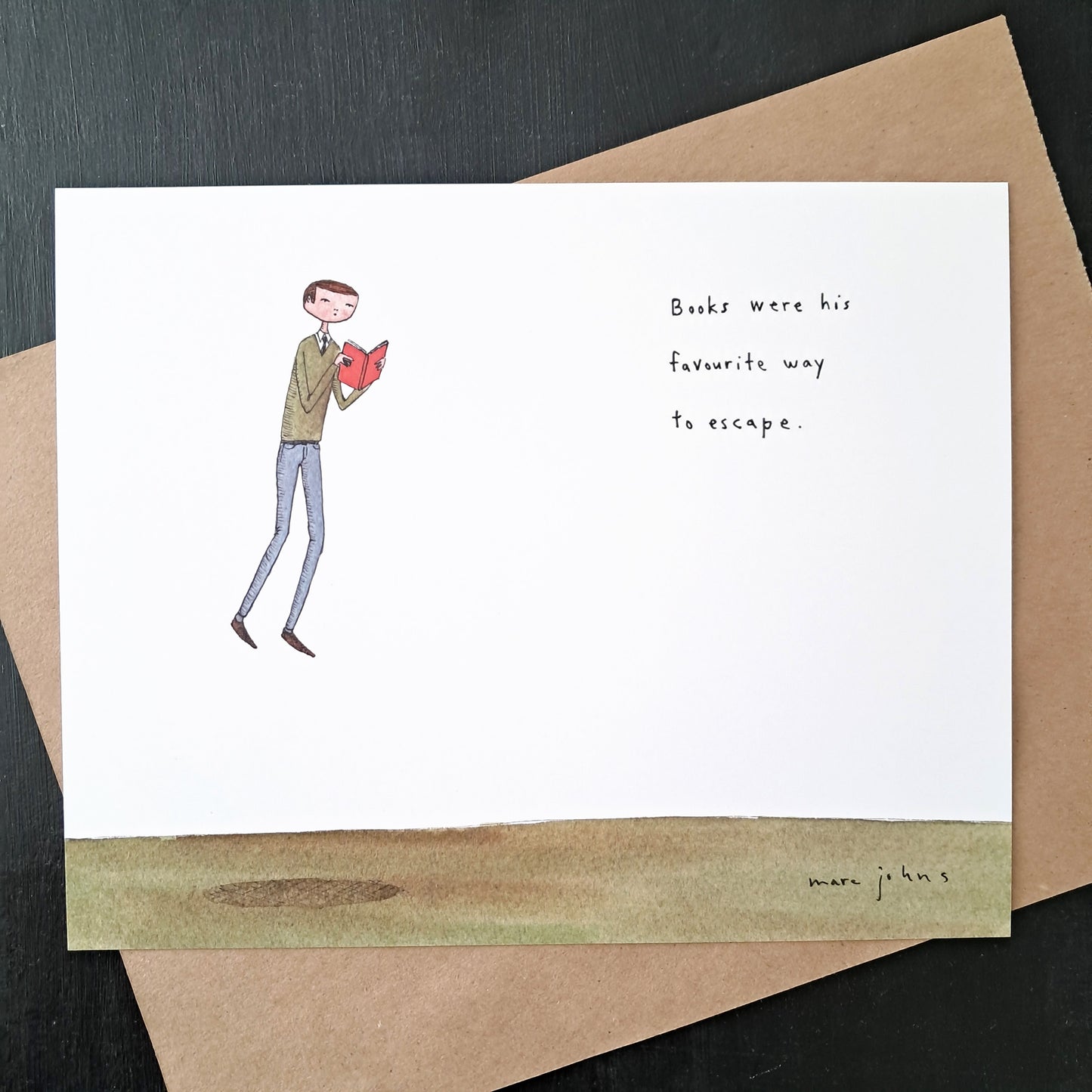 books were his favourite way to escape - Art Print
