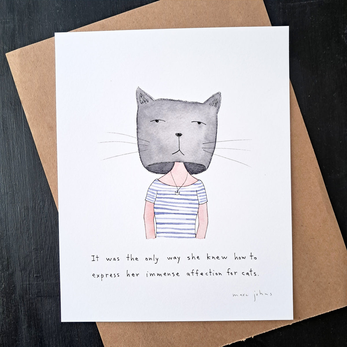 cat mask - Art Print