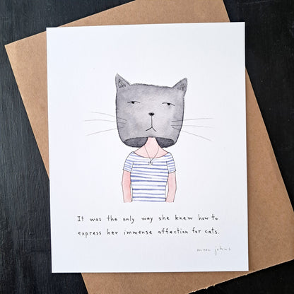 cat mask - Art Print