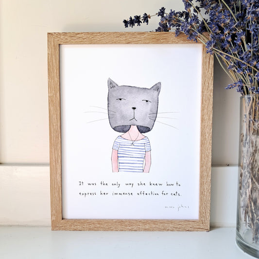 cat mask - Art Print