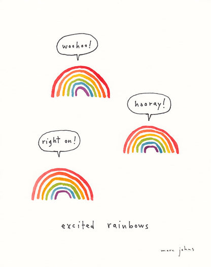 excited rainbows - Art Print