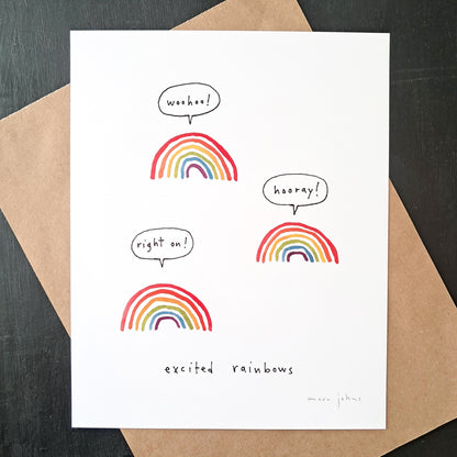 excited rainbows - Art Print
