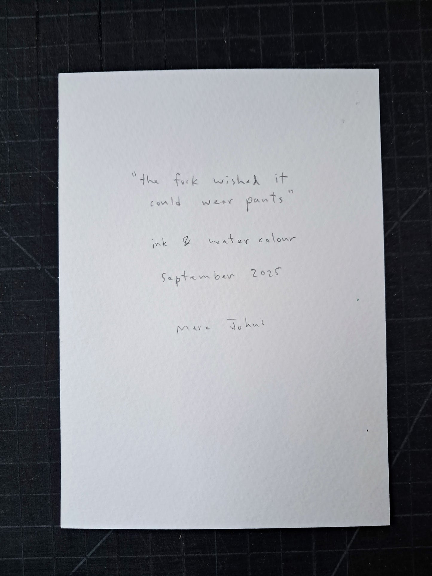 the fork wished... - original drawing, 5x7 inches