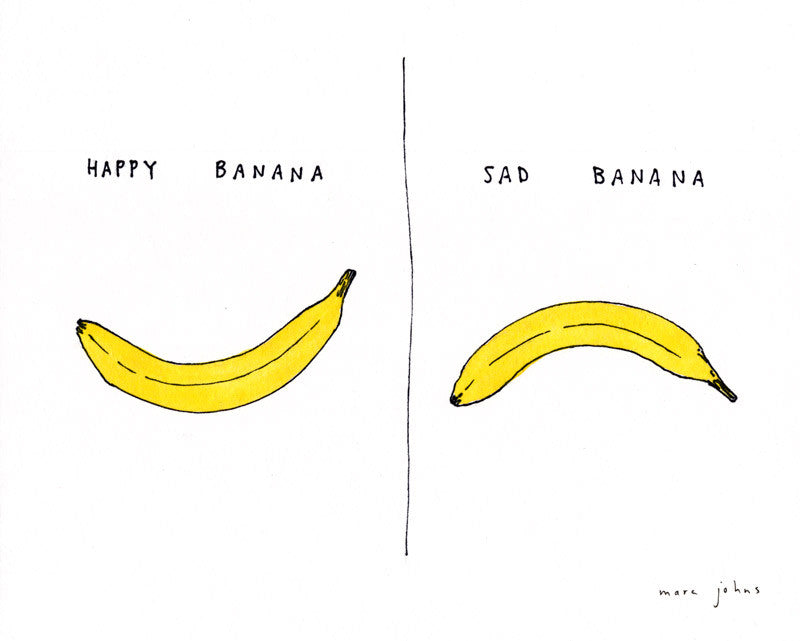 happy banana / sad banana - Art Print