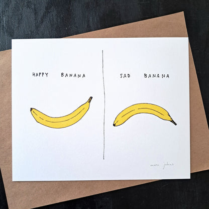 happy banana / sad banana - Art Print