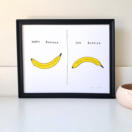 happy banana / sad banana - Art Print