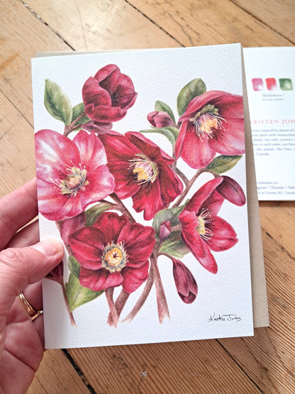 Hellebore Flowers - Greeting Card
