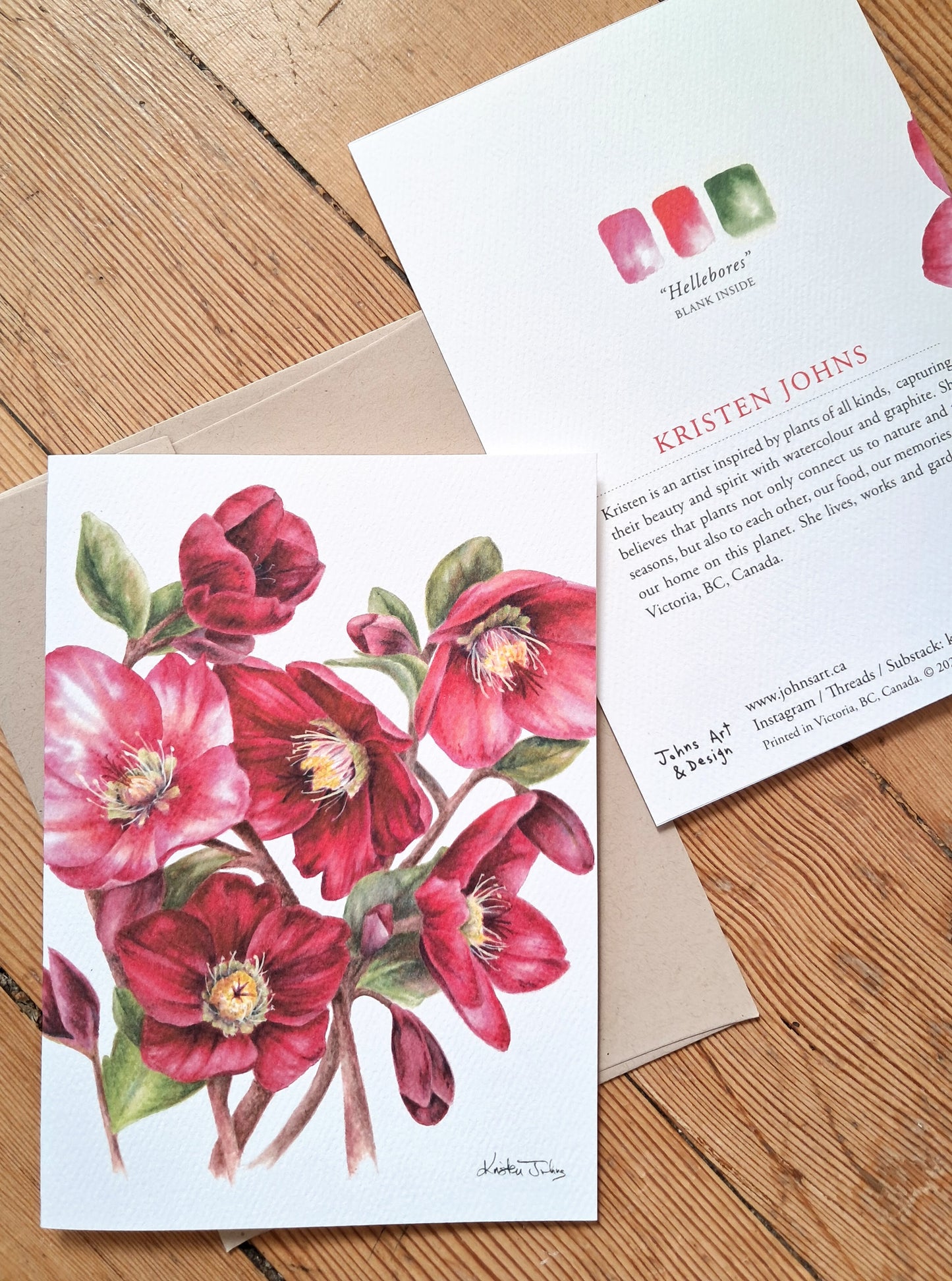 Hellebore Flowers - Greeting Card