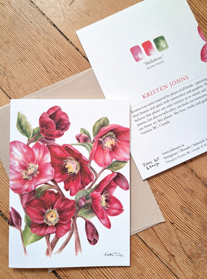 Hellebore Flowers - Greeting Card