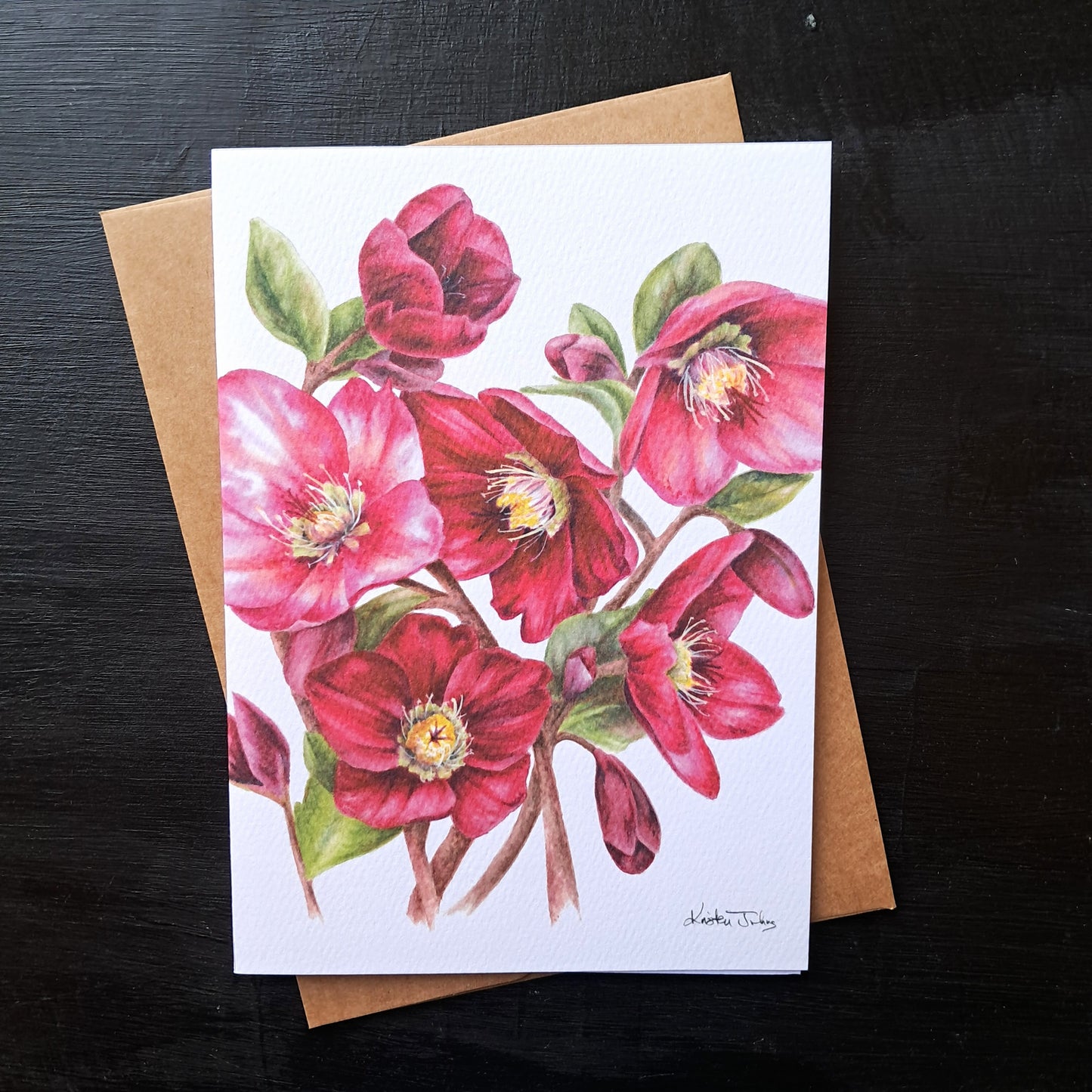 Hellebore Flowers - Greeting Card