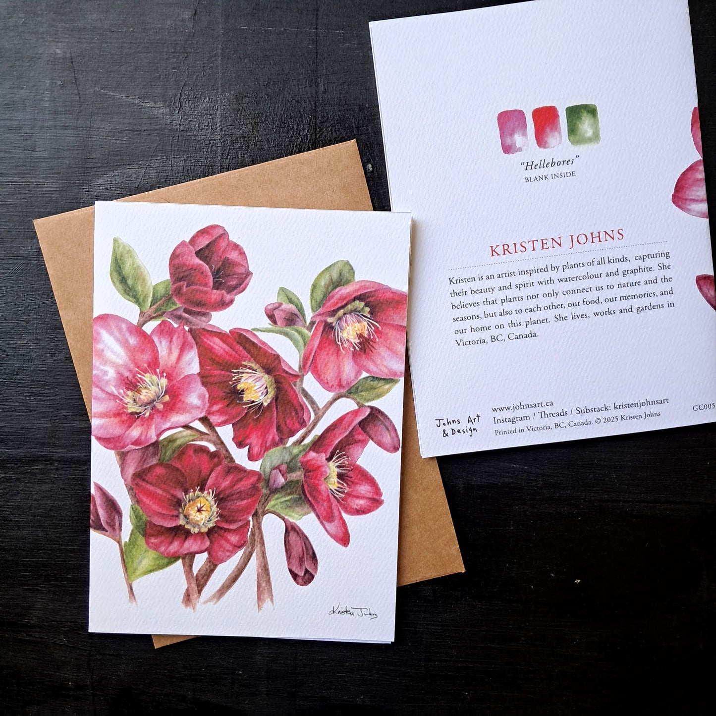 Hellebore Flowers - Greeting Card