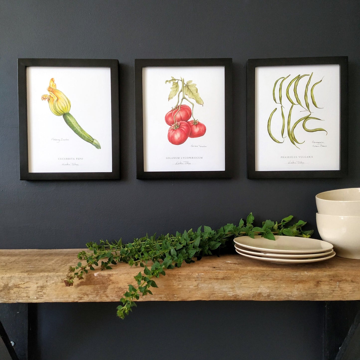 Set of 3 Vegetable Botanical Art Prints