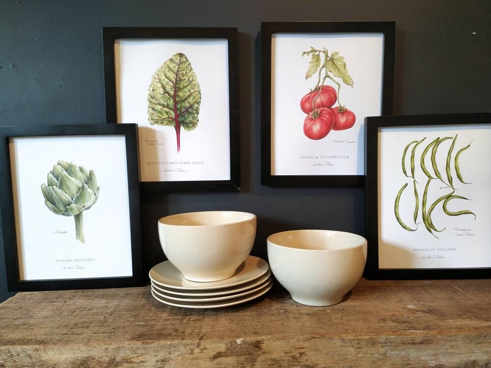 Set of 4 Vegetable Botanical Art Prints