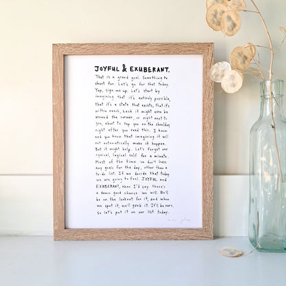 Joyful & Exuberant - Art Print