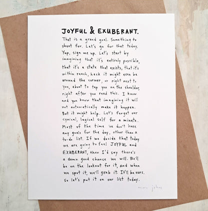 Joyful & Exuberant - Art Print