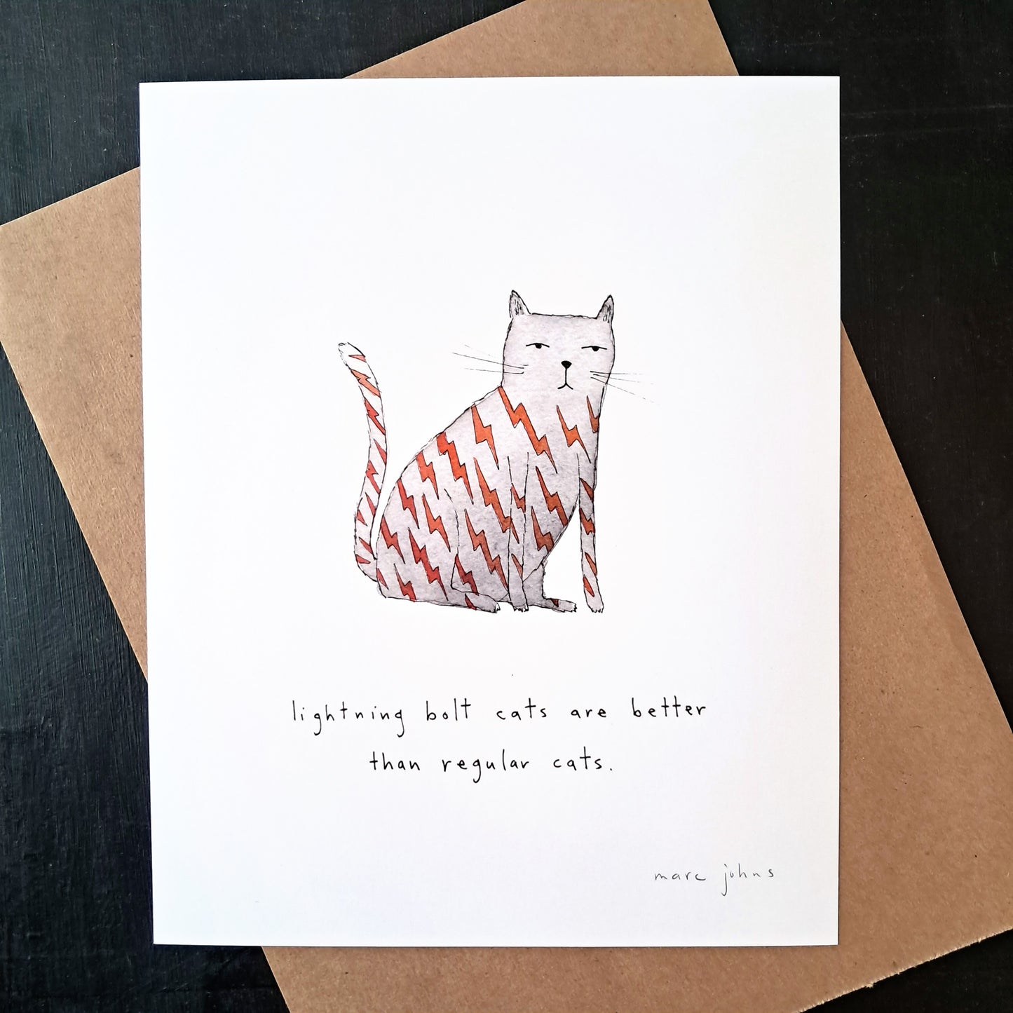 lightning bolt cat - Art Print