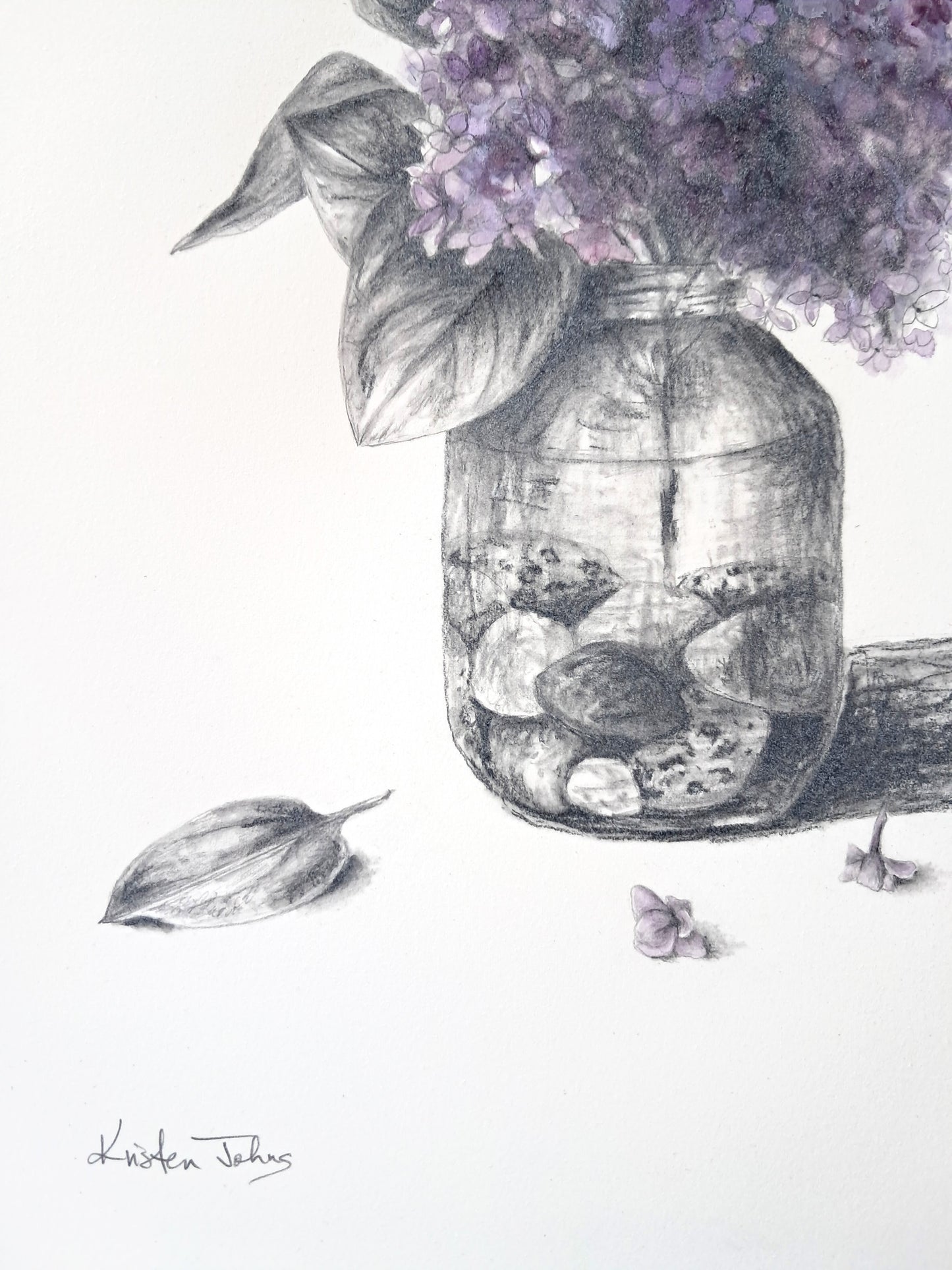 Lilacs in jar, a still life - original painting, 12x16 inches
