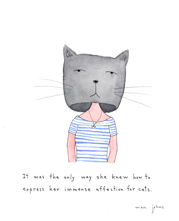 cat mask - Art Print