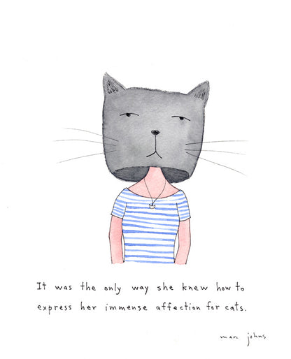 cat mask - Art Print