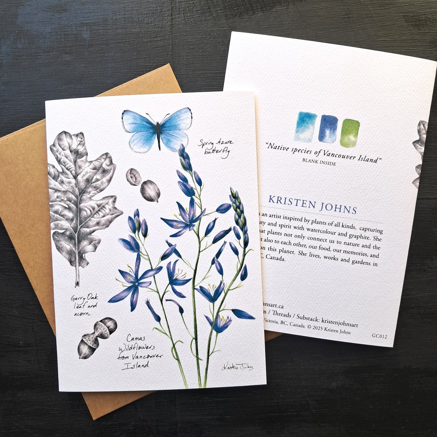 Native species of Vancouver Island with camas - Greeting Card