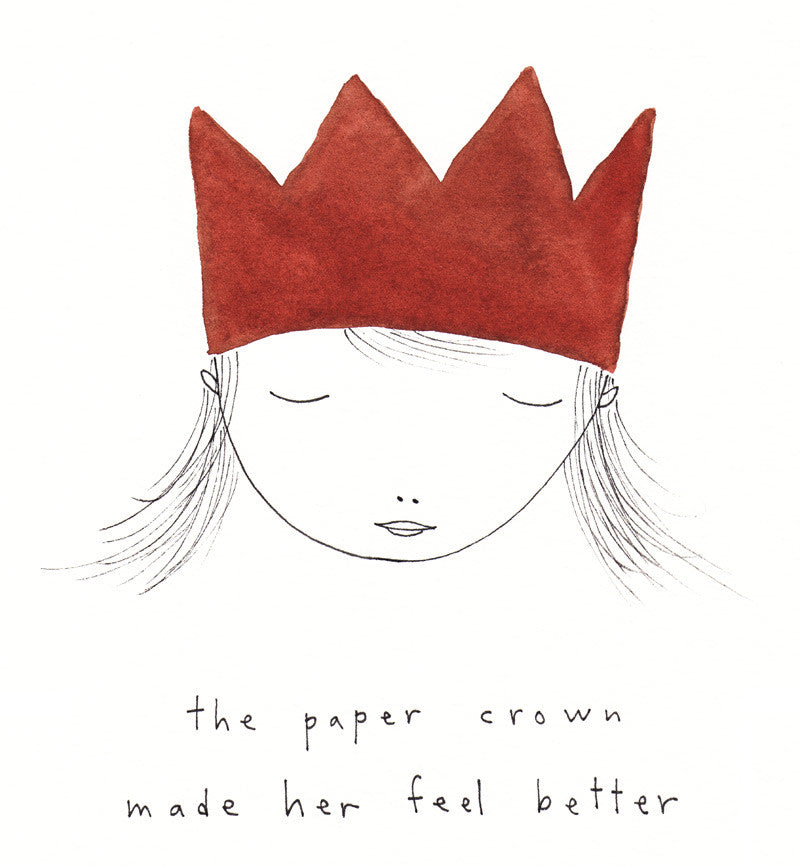 the paper crown made her feel better - Art Print